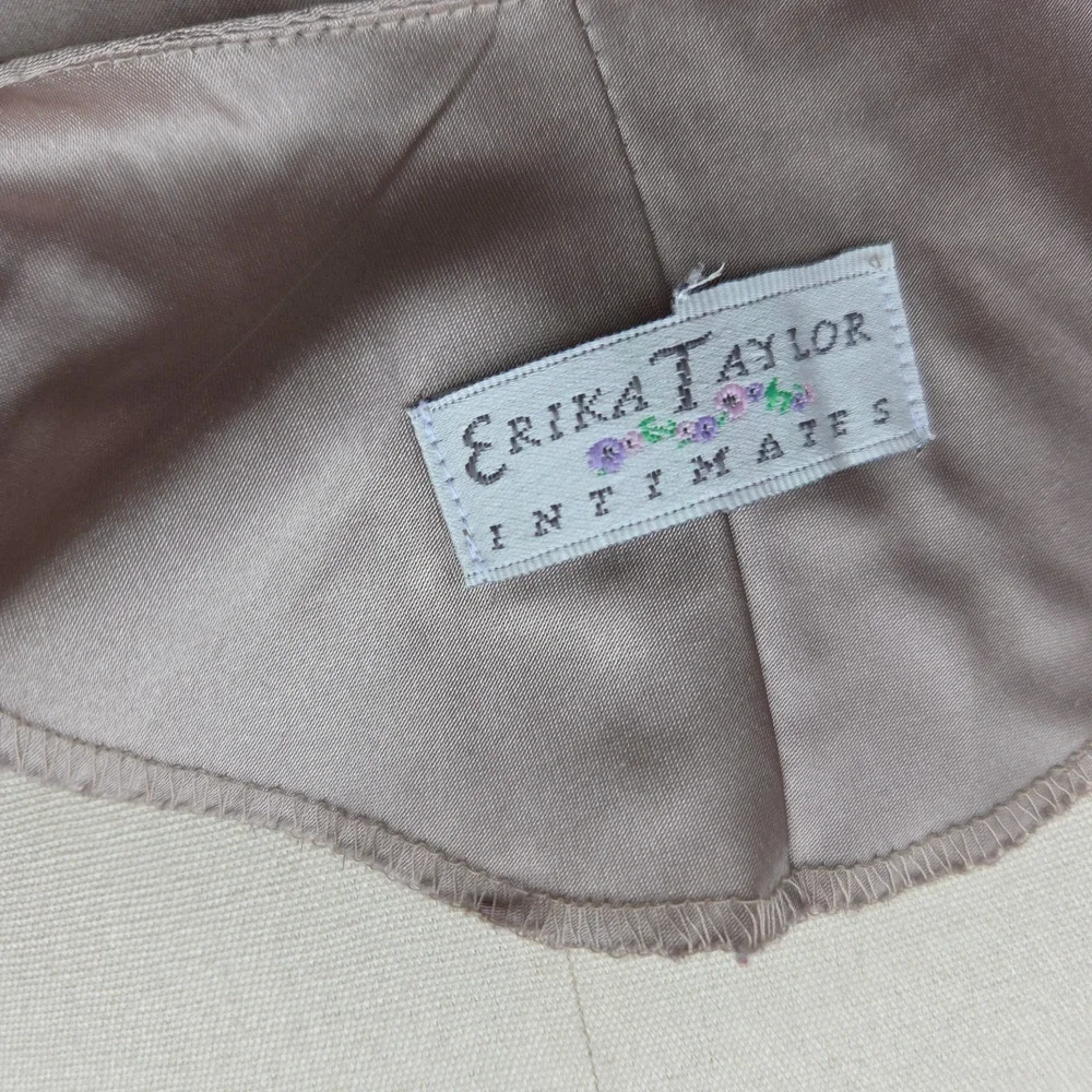 Vintage Gold Slip Dress Size M Erica Taylor Intimates Satin Sleeveless Nightgown